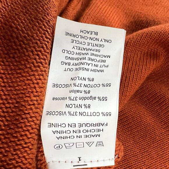 Michael Kors MMK Knit Sweater Women M Maple Brown Side Zip Cozy Core Boho Chic - Picture 12 of 14